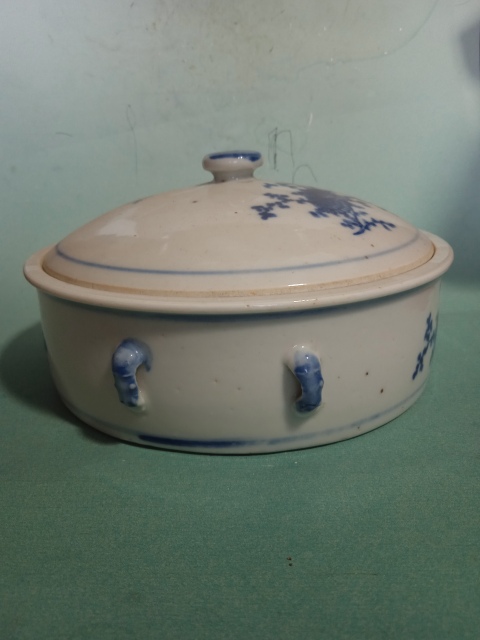 古玩陶瓷清青花花鳥紋盆鍋拍賣,當(dāng)前價(jià)格999元