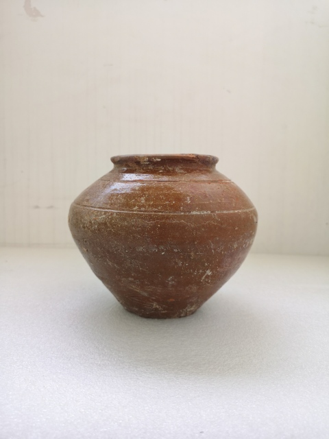 古玩陶瓷唐代紅陶罐拍賣,當前價格450元