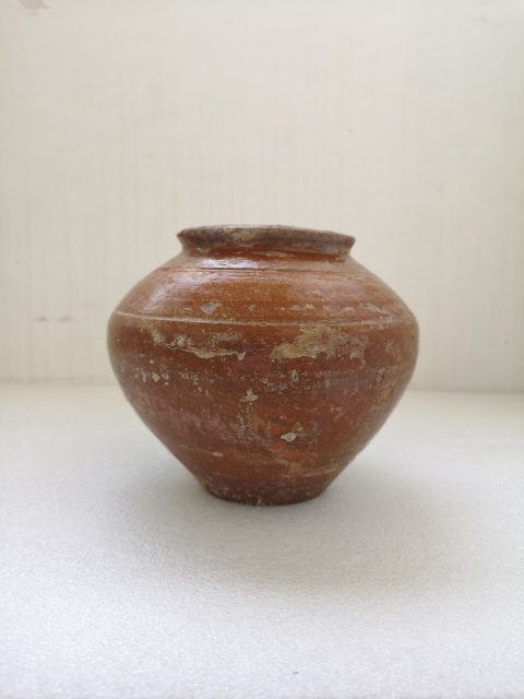 古玩陶瓷唐代紅陶罐拍賣,當前價格450元