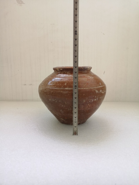 古玩陶瓷唐代紅陶罐拍賣,當前價格450元