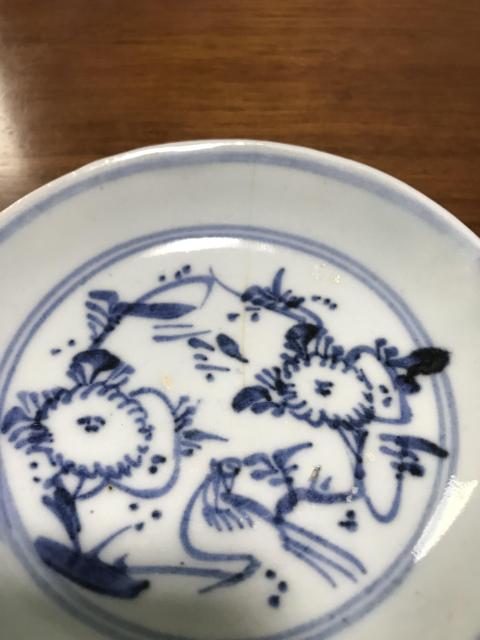 古玩陶瓷青花花鳥花卉紋盤拍賣,當前價格600元