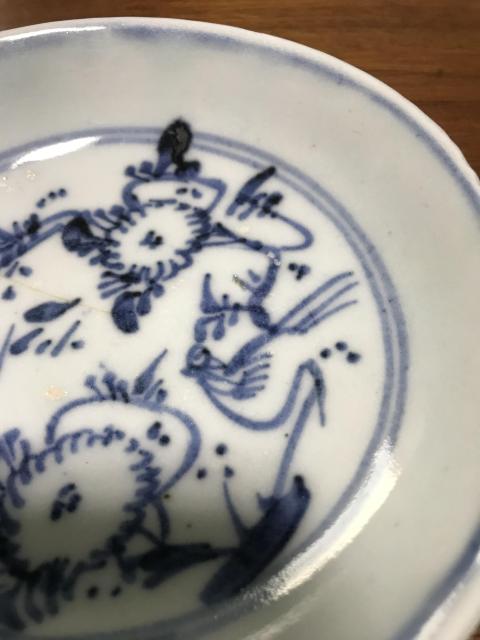 古玩陶瓷青花花鳥花卉紋盤拍賣,當前價格600元