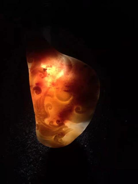 古玩玉器大紅袍！昌化雞血石掛件《丹鳳朝陽》拍賣，當前價格680元