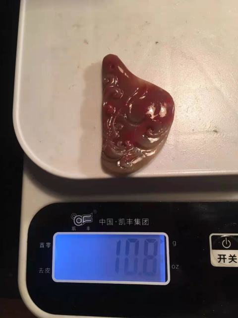 古玩玉器大紅袍！昌化雞血石掛件《丹鳳朝陽》拍賣，當前價格680元