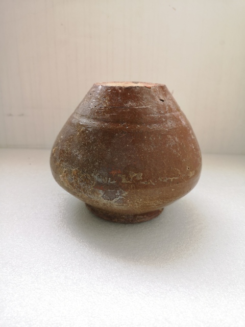 古玩陶瓷唐代紅陶罐拍賣,當前價格450元