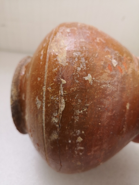 古玩陶瓷唐代紅陶罐拍賣,當前價格450元