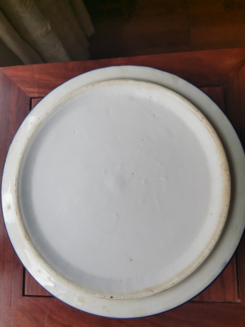 古玩陶瓷上世紀民國晚期青花描金冰梅紋蓋盒拍賣，當前價格1180元
