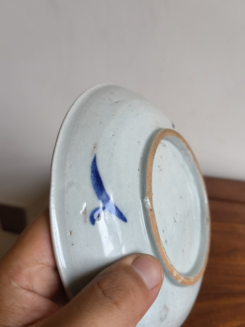 古玩陶瓷清晚期青花花卉紋盤拍賣，當前價格199元