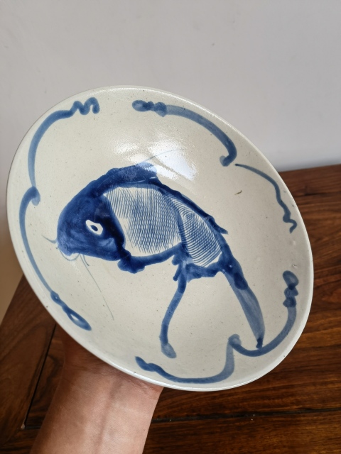 古玩陶瓷這么好的品相魚盤漂亮還是難得拍賣,當前價格288元