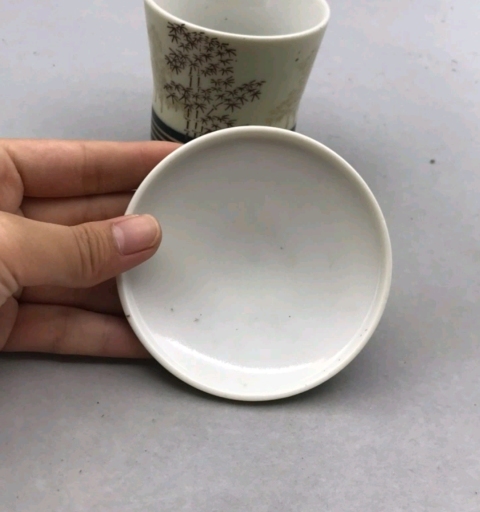 古玩陶瓷六十至八十年代描金竹紋蓋杯拍賣,當前價格160元