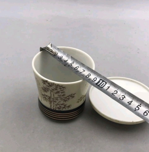 古玩陶瓷六十至八十年代描金竹紋蓋杯拍賣,當前價格160元