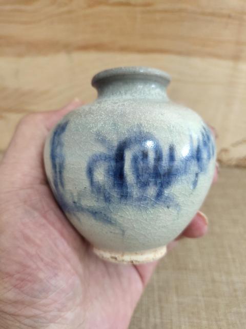 古玩陶瓷明晚期-青花花卉紋小罐拍賣，當前價格900元