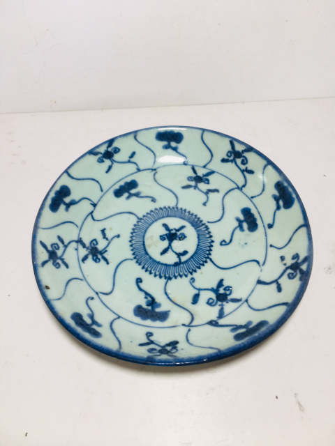 古玩陶瓷雍正青花靈芝紋盤拍賣,當前價格0元