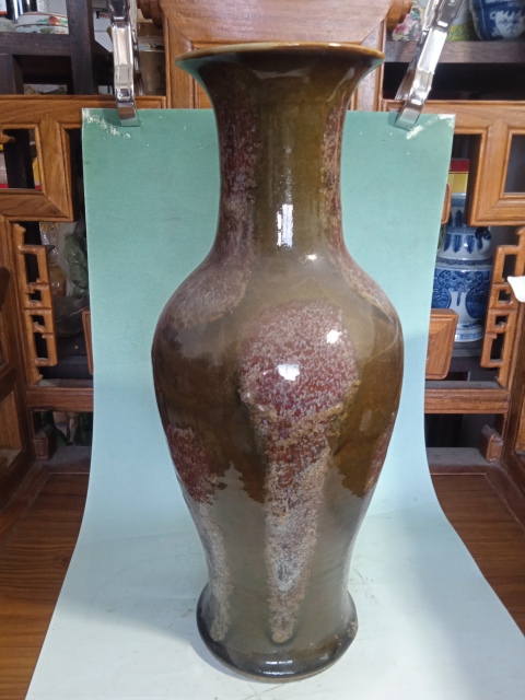 古玩陶瓷晚清窯變釉觀音瓶拍賣,當前價格18888元