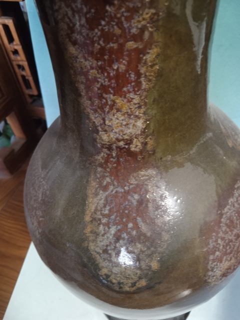 古玩陶瓷晚清窯變釉觀音瓶拍賣,當前價格18888元