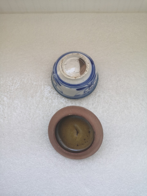 古玩陶瓷晚清花卉紋青花蓋盒拍賣，當前價格680元