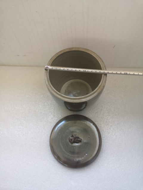 古玩陶瓷磁州窯紫金釉蓋罐拍賣,當前價格680元