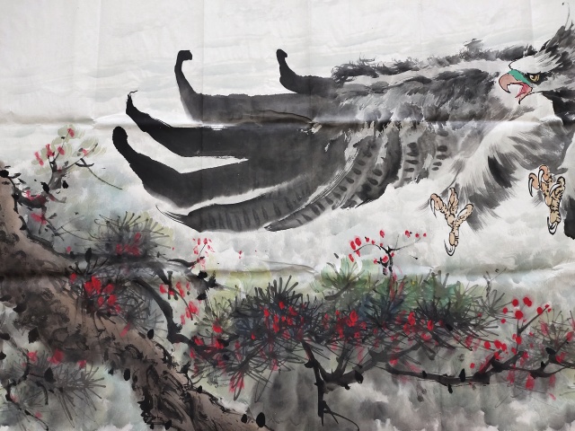 古玩字畫中國書法家協(xié)會會員-李連成《雄風圖》拍賣,當前價格1699元