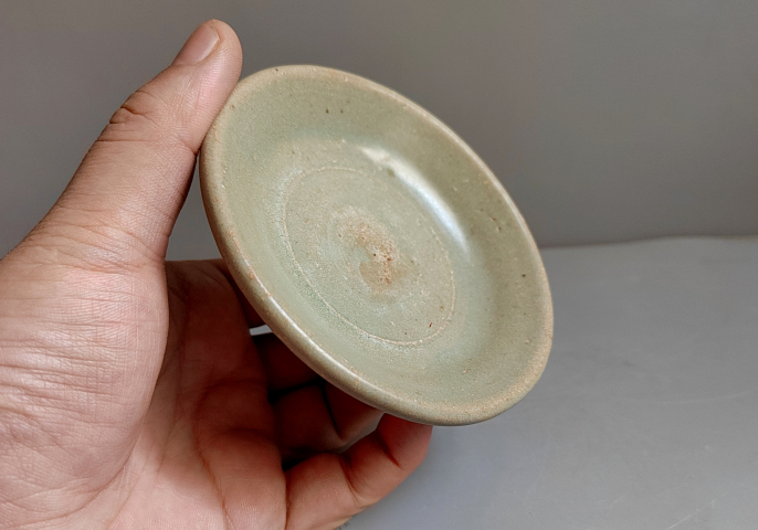 古玩陶瓷元代龍泉青瓷盤拍賣，當前價格999元