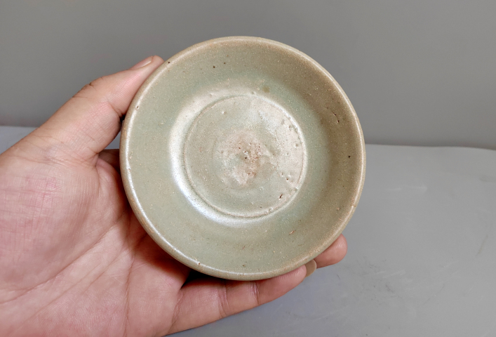 古玩陶瓷元代龍泉青瓷盤拍賣，當前價格999元