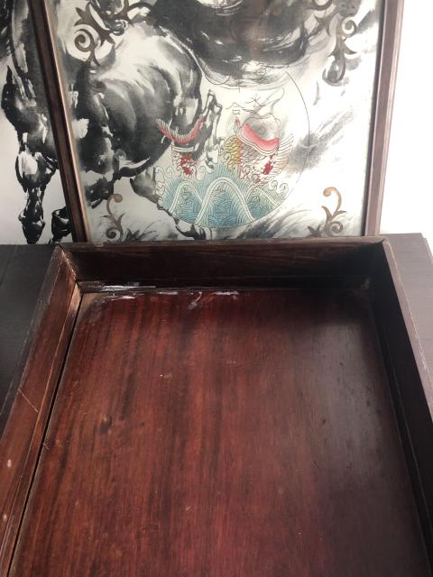 古玩陶瓷民國胭脂紅山水紋九子拼盤拍賣，當前價格5500元