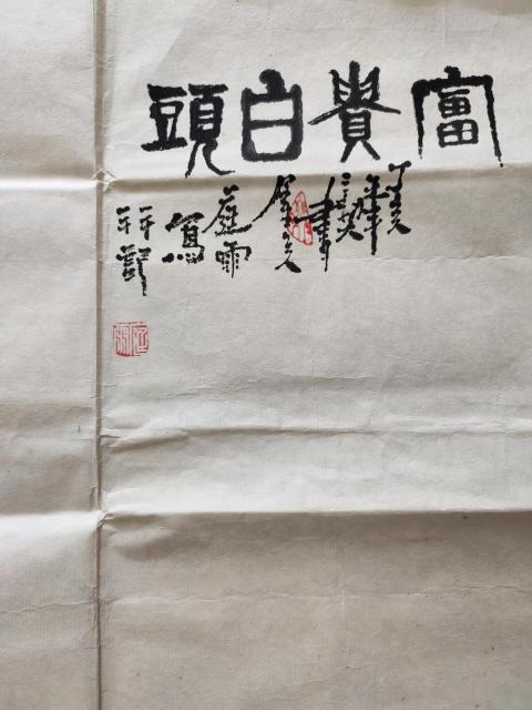 古玩字畫河南美協會員 庭雨《富貴白頭》拍賣，當前價格999元