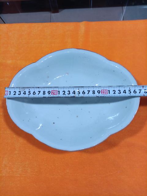 古玩陶瓷清晚期粉彩花鳥紋供盤拍賣，當前價格1680元