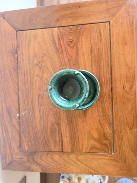 古玩陶瓷清代.綠釉燭臺(tái)拍賣，當(dāng)前價(jià)格390元