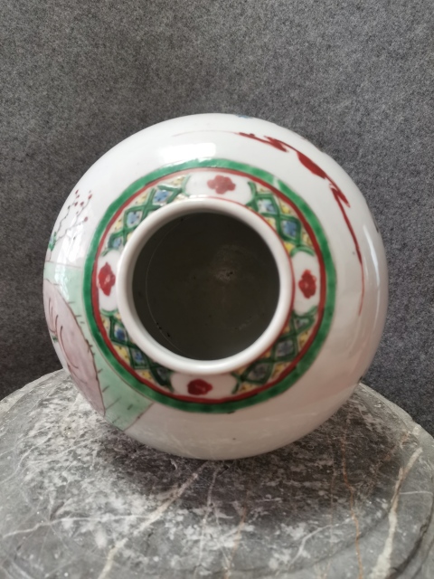 古玩陶瓷五彩人物紋罐拍賣，當前價格2200元