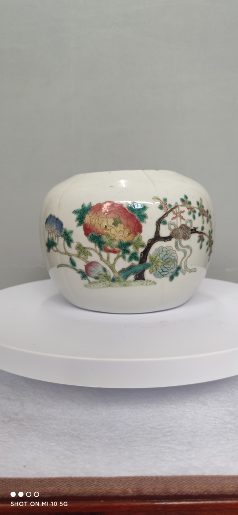 古玩陶瓷清光緒 粉彩蝶戀花紋圍棋罐拍賣，當前價格1200元