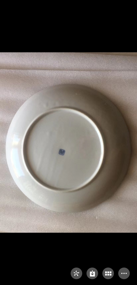 古玩陶瓷八十年代花鳥紋青花盤拍賣，當前價格298元