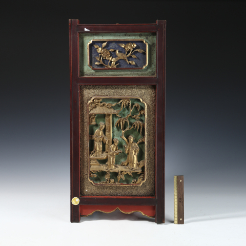 古玩陶瓷清·木雕加官進(jìn)爵圖花板拍賣，當(dāng)前價(jià)格6816元