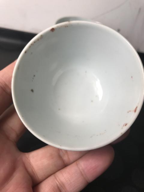 古玩陶瓷四只礬紅彩長壽紋杯拍賣，當前價格700元