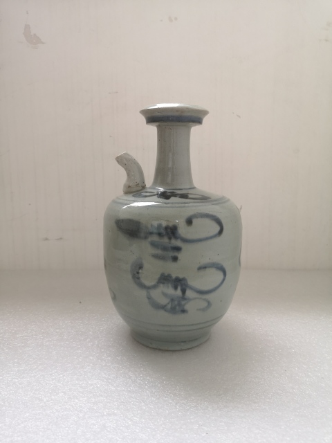 古玩陶瓷青花花卉紋酒壺拍賣,當前價格850元