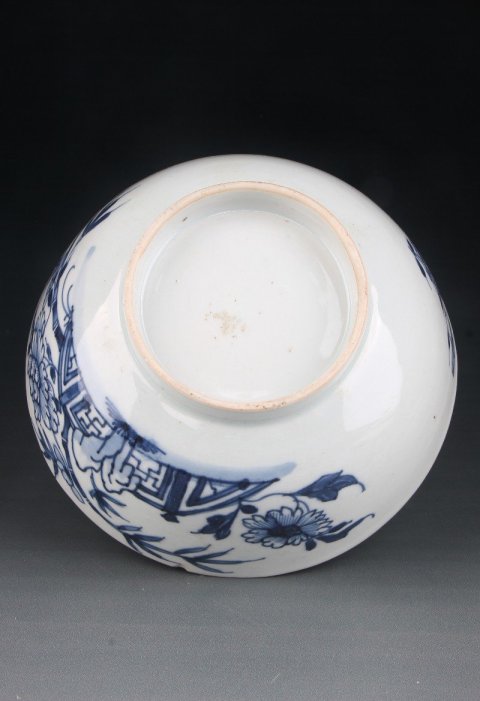 古玩陶瓷6653】清康熙  青花富貴永駐圖碗拍賣，當前價格3000元