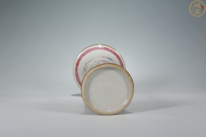 古玩陶瓷粉彩花卉紋花觚拍賣，當前價格15000元