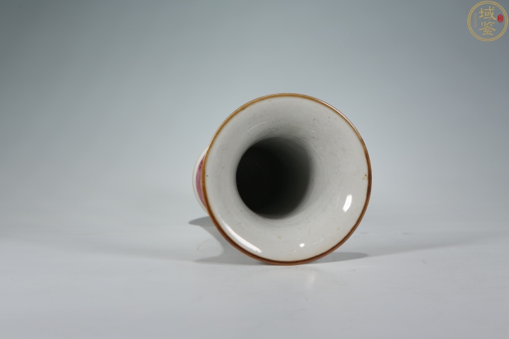 古玩陶瓷粉彩花卉紋花觚拍賣，當前價格15000元