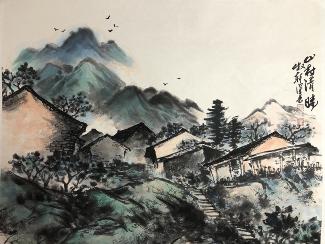 古玩字畫中美協(xié)宋志 山村清曉 帶合影拍賣,當(dāng)前價格1288元
