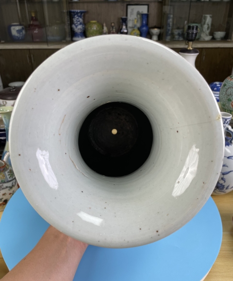 古玩陶瓷清道光 青花加彩雉雞牡丹圖撇口瓶拍賣,當前價格2880元