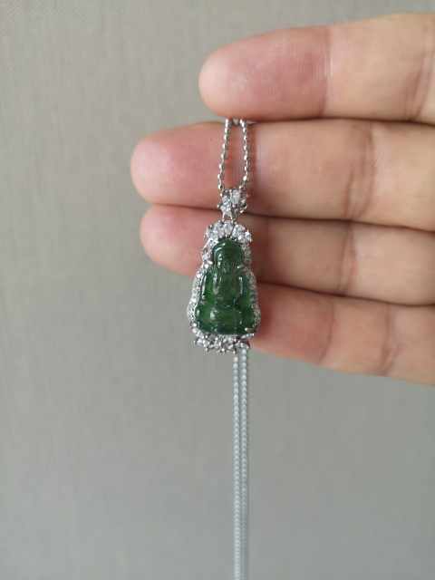 古玩玉器正陽綠翡翠觀音拍賣,當前價格580元