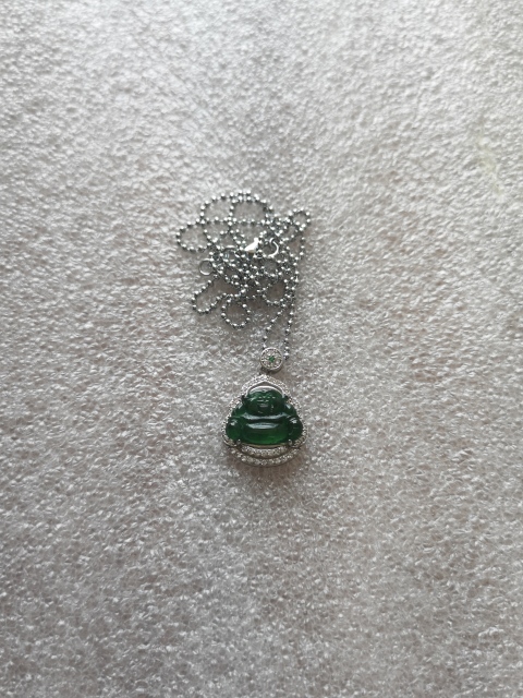 古玩玉器翡翠彌勒拍賣，當(dāng)前價(jià)格398元