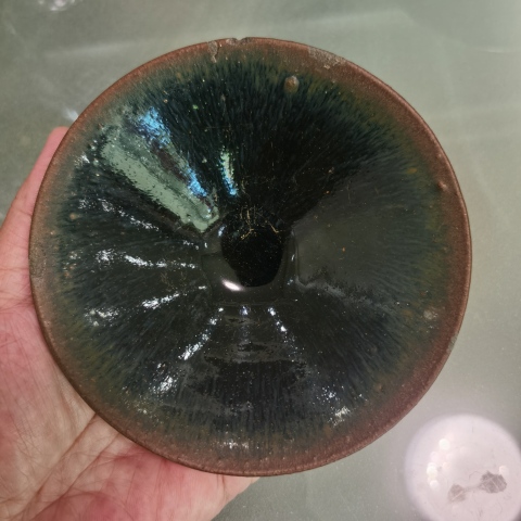 古玩陶瓷宋代建窯水吉窯正窯口建盞黑褐釉兔毫盞拍賣,當前價格8888元
