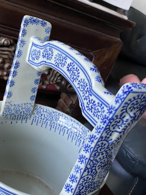 古玩陶瓷六十至八十年代青花提桶拍賣，當前價格4500元