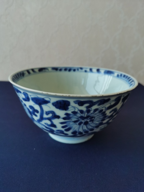 古玩陶瓷清康熙?積慶堂珍玩制款青花碗拍賣，當前價格2600元