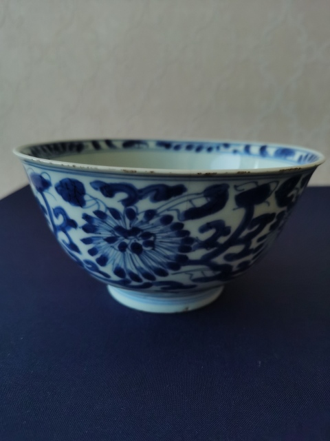 古玩陶瓷清康熙?積慶堂珍玩制款青花碗拍賣，當前價格2600元