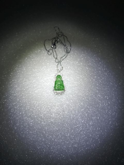 古玩玉器正陽綠翡翠觀音拍賣,當前價格580元