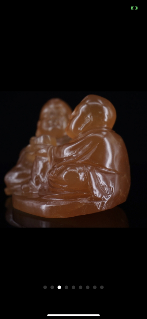 古玩雜項昆侖凍圓雕送財童子拍賣，當前價格2566元