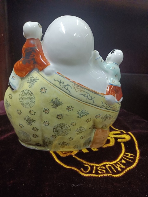 古玩陶瓷上世紀中期五子鬧佛粉彩塑像拍賣,當前價格285元