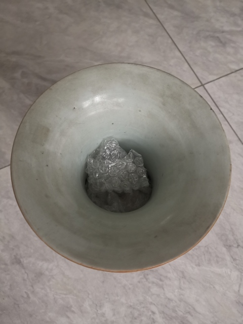 古玩陶瓷粉彩花卉紋花觚拍賣,當前價格5800元