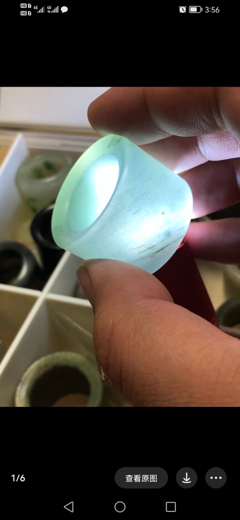 古玩玉器老琉璃料扳指拍賣,當前價格888元